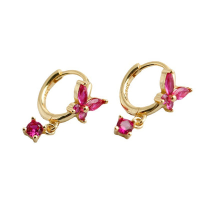 Diamond Sier Ear Clip Gold Personality Earrings