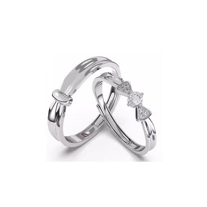Couple Sterling Sier Light Luxury Minority Design Exquisite Valentine's Rings