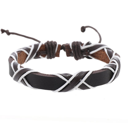 Men's Hand-woven Cross-shaped Multilayer Simplicity Personalized Wear Bracelets