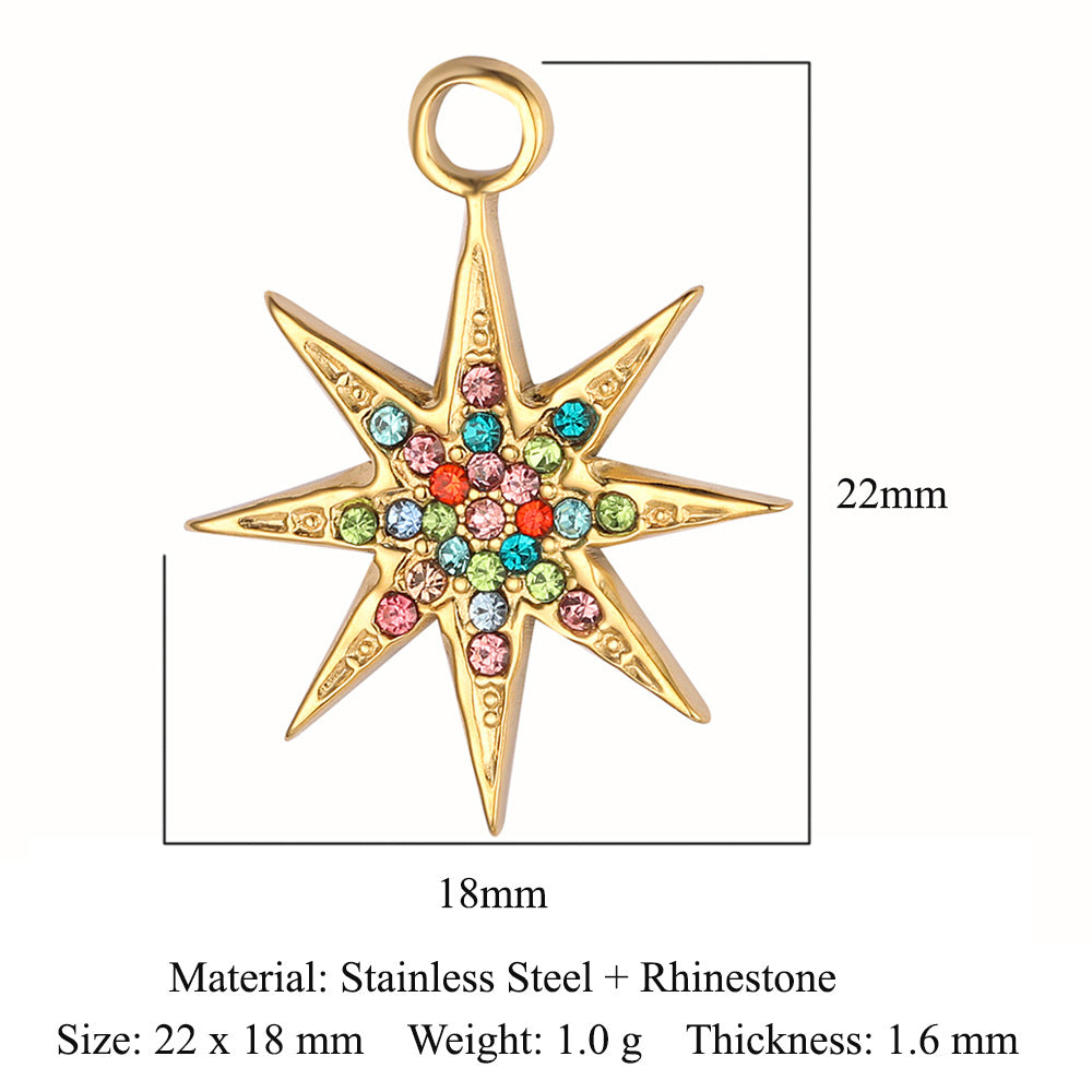 Titanium Steel Sun Ornament Accessories Star Pendants