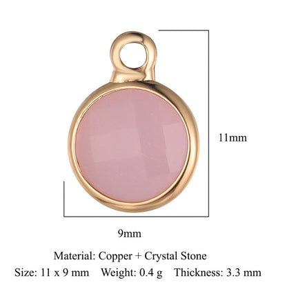 Rectangle Copper Glass Crystal Shuttle Eyes Pendants