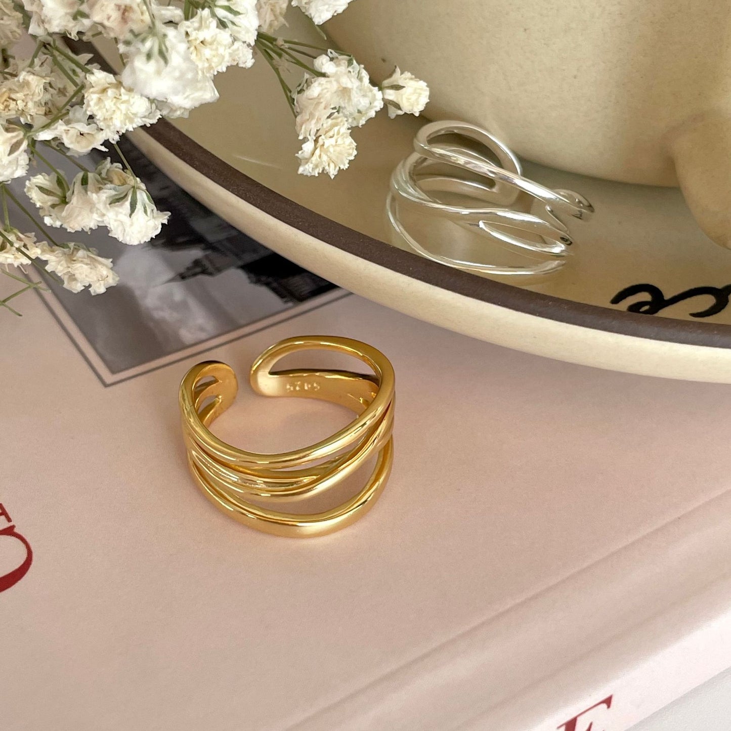 Style Designer French Sterling Sier Irregular Rings