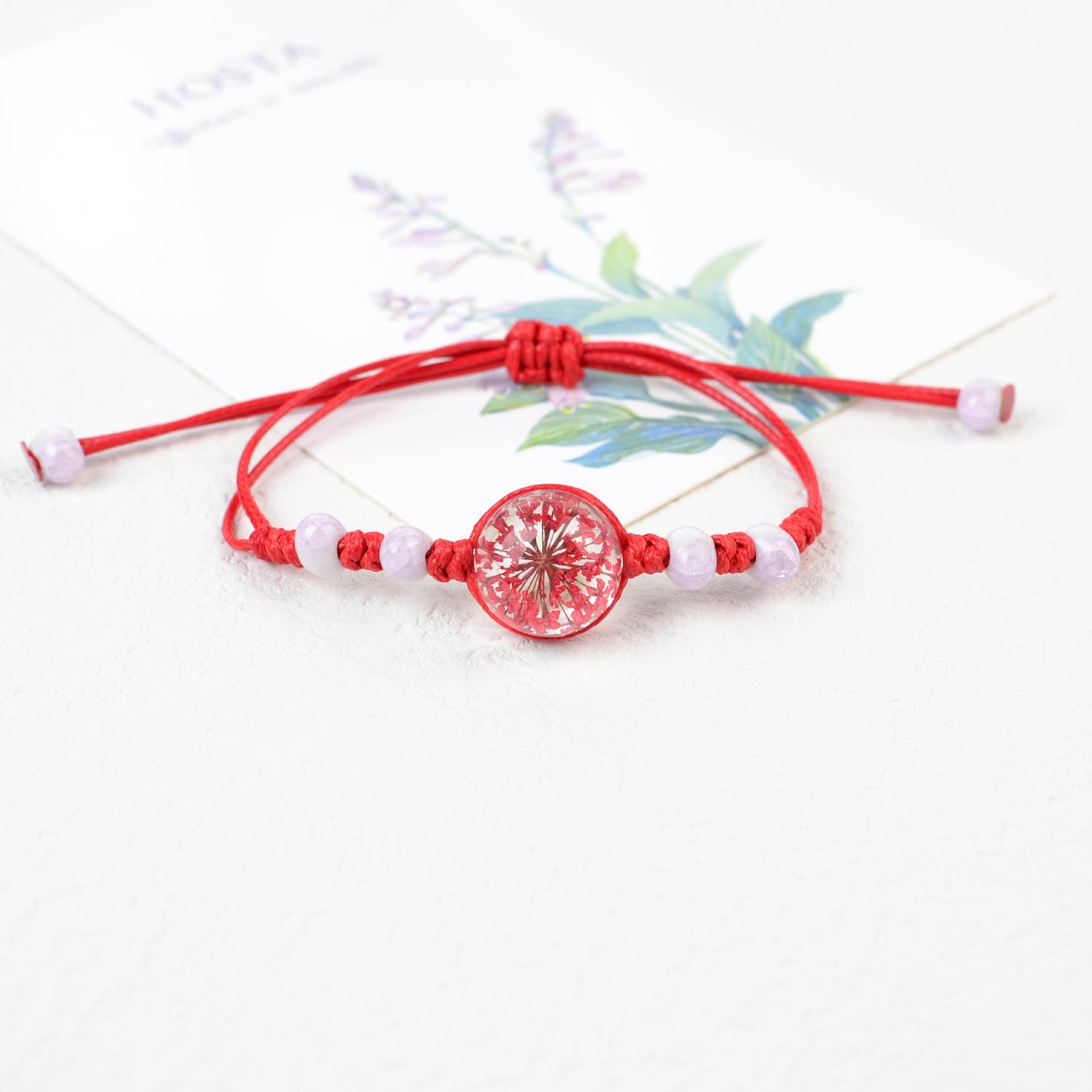 Real Flower Handmade Starry Glass Ball Bracelets