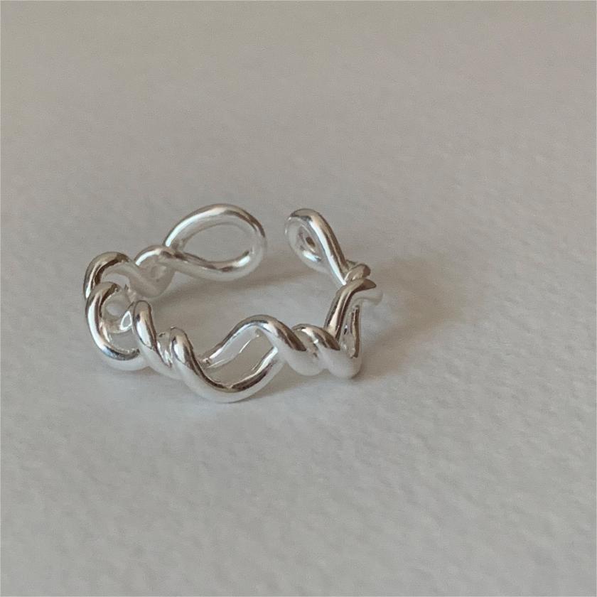 Korean Style Simple Sterling Sier Twisted Rings