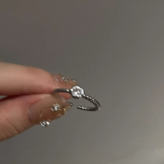 Zircon Metal Open Suit Female Design Rings