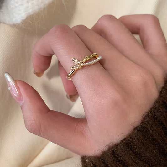 Bow Female Entry Lux Elegant Gentle Rings