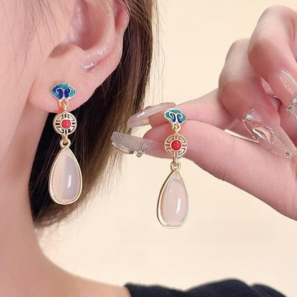 Women's Needle Flower Pearl Butterfly Fashion Elegant Earrings