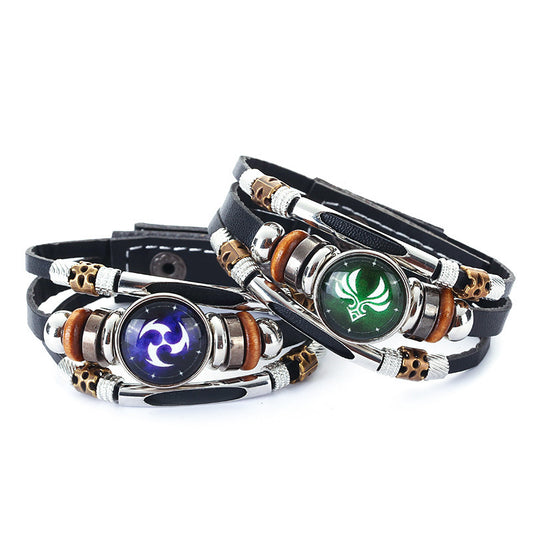 Women's & Men's Game Eye Of Wind Fire Thunder Ice Elements Trendy Bracelets