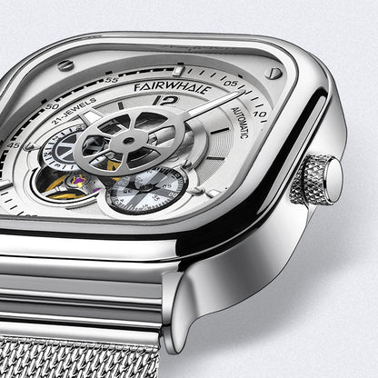 Watch Square Casual Hollow Large Dial Mechanical Watches
