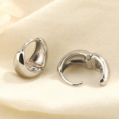 Fashionable High-grade Cold Style Minimalist Water Drop Metal Circle Earrings