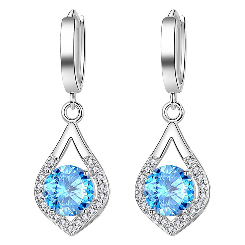 Women's Long Eardrops Korean Style Simple Zircon Earrings