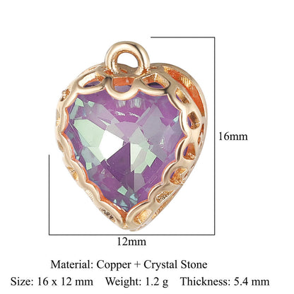 Copper Glass Crystal Geometric Round Ornament Pendants