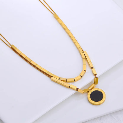 Women's Steel For Trendy Light Luxury Design Roman Digital Necklaces