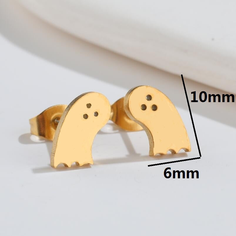 Halloween Bat Stainless Steel Small Animal Earrings