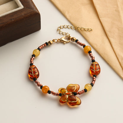 Artistic Retro Colored Beaded Glazed Ethnic Bracelets