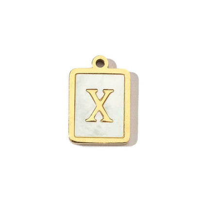 Real Gold Letters Stainless Steel Shell Pendants