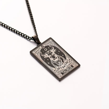 Men's Twee Constellations Logo Dog Tag Vintage Necklaces