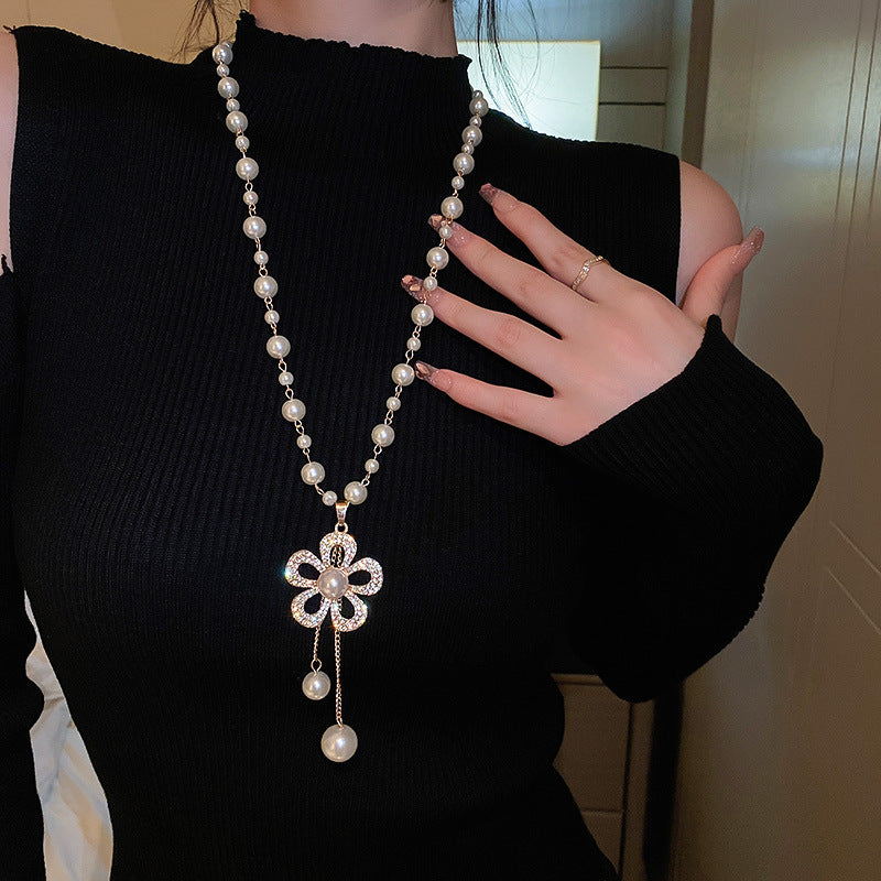 Pearl Tassel Fashion Sweater Chain Temperamental Necklaces