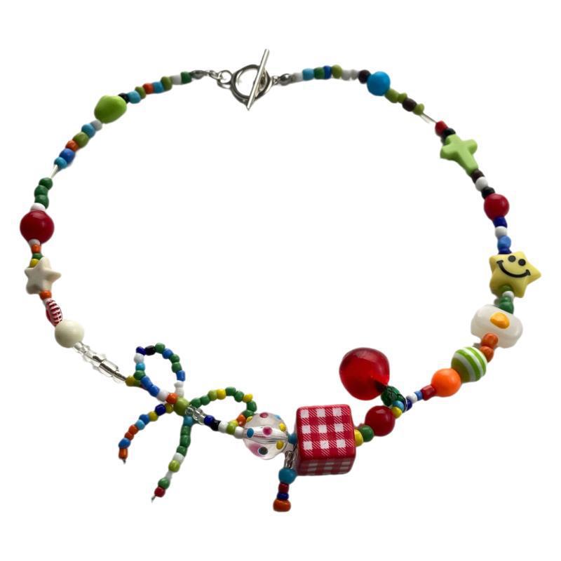 Apple Paradise Dopamine Color Beaded Light Necklaces