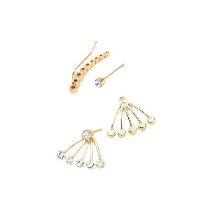 Luxury Gradient Rhinestone Ear Clip Fashion Earrings