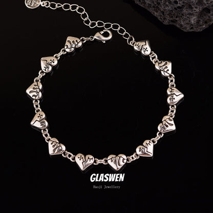 Simple Personality Chain Heart Female Temperament Wild High Bracelets