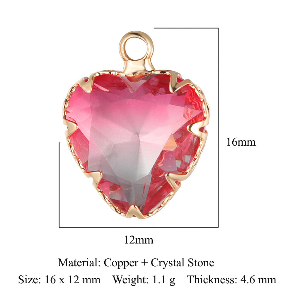 Rectangle Copper Glass Crystal Shuttle Eyes Pendants