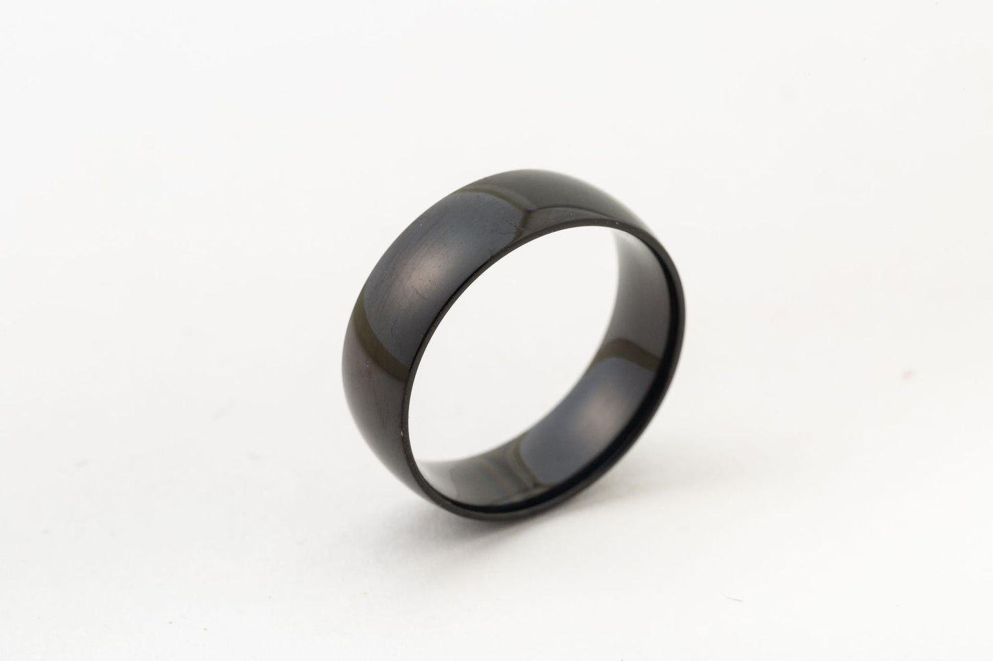 Simple Titanium Steel Glossy Inside Outside Arc Rings