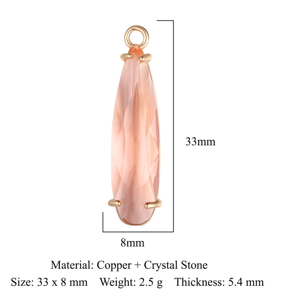 Copper Glass Crystal Geometric Round Ornament Pendants