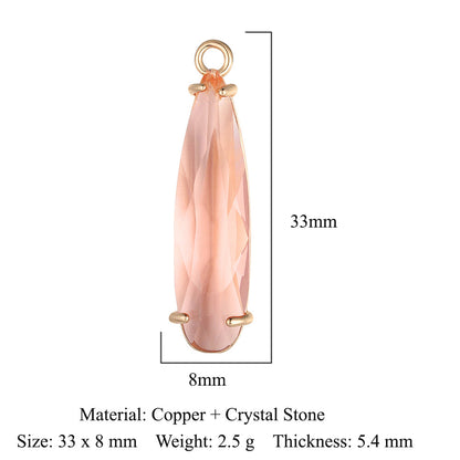 Copper Glass Crystal Geometric Round Ornament Pendants