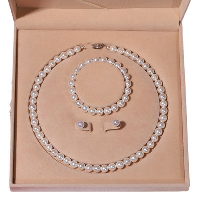 Women's Pearl Three-piece Set Ornament Mother's Day Necklaces