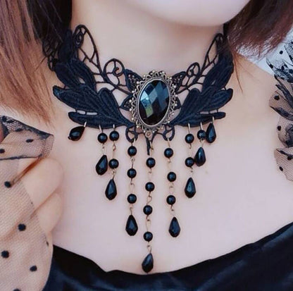 Dark Style Lolita Gothic Female Vintage Rose Necklaces