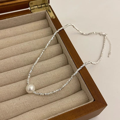 Women's Small Pieces Of Sier Pearl Simple Necklaces