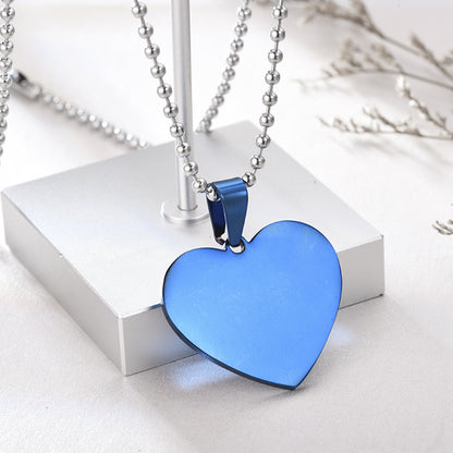 Steel Peach Heart Heart-shaped Ornament Blank Laser Pendants