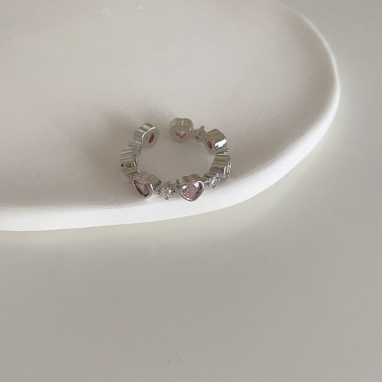 Sterling Sier Pink Zircon Female Open Niche Advanced Light Rings
