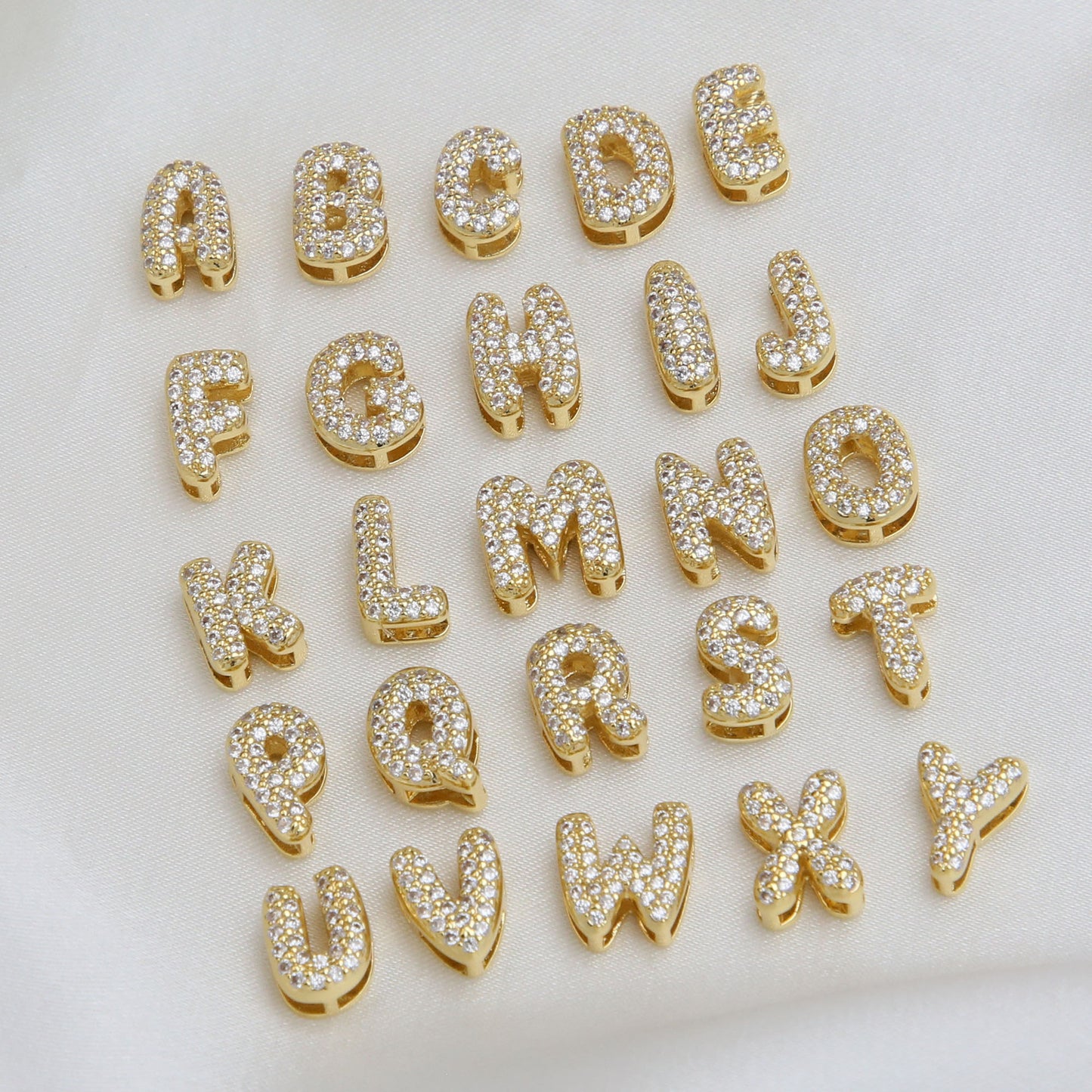 Brass Cute Balloon Bubble English Letter Pendants