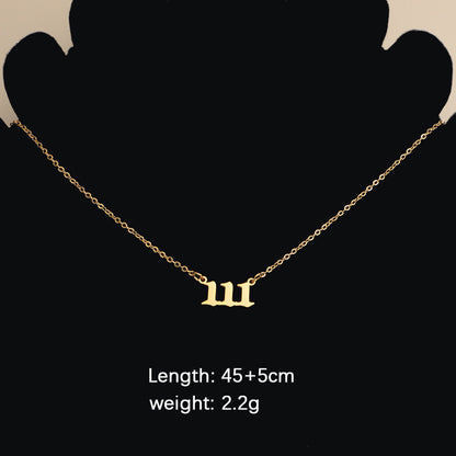 Fashion Personality Number Stainless Steel Portion Necklaces