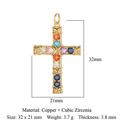 Cross Jade Copper Zircon Ornament Accessories Micro Bracelets