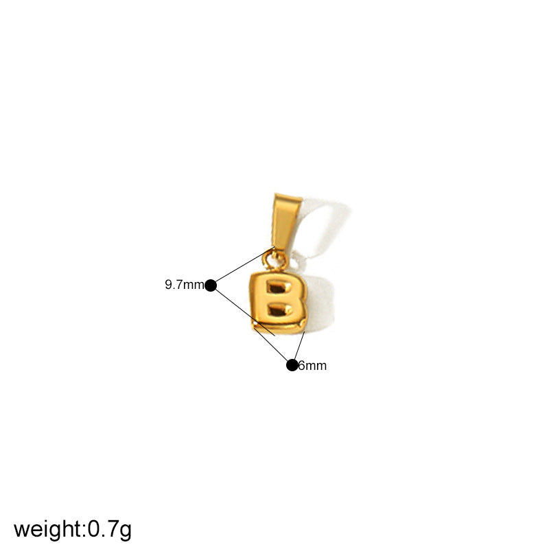 Minority Fashion Mini Bubble Letter Gold Stainless Pendants