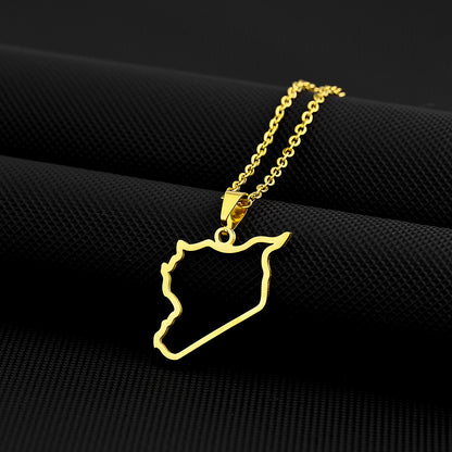 Women's & Men's Syrian Free Army Map Flag For Necklaces