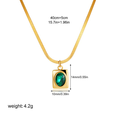 Love Zircon Emerald Vintage Clavicle Chain Necklaces