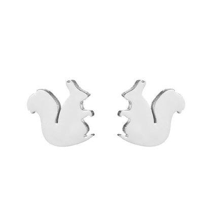 Women's Minority Fashion Stainless Steel Cute Squirrel Earrings