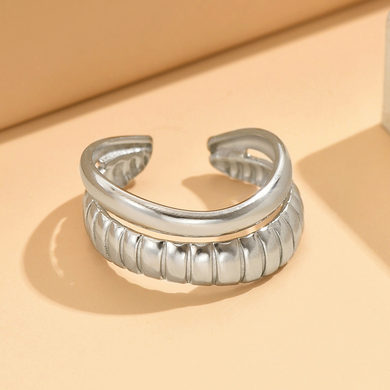 Shell Thread Design Open Stainless Steel Rings