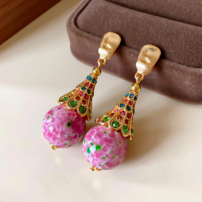 Women's Enamel Oil Painting Style Light Luxury Earrings