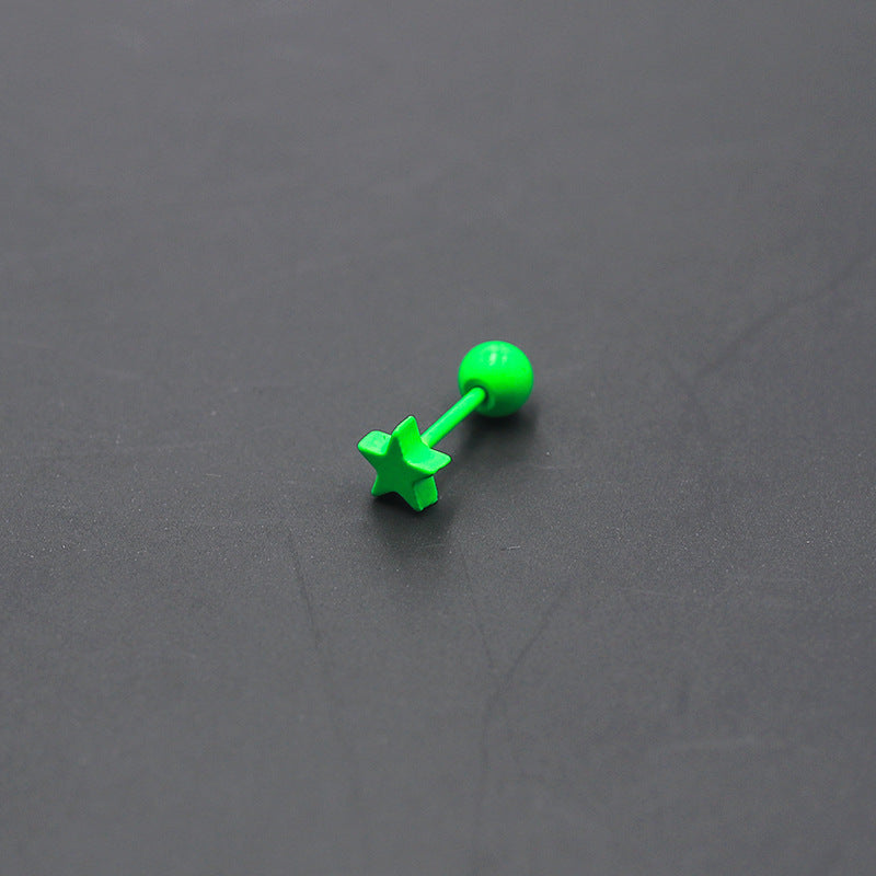 Fluorescent Color Small Ear Fashion Paint Earrings