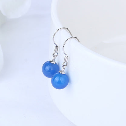 Sier Elegance Retro Chalcedony Super Beryl Earrings