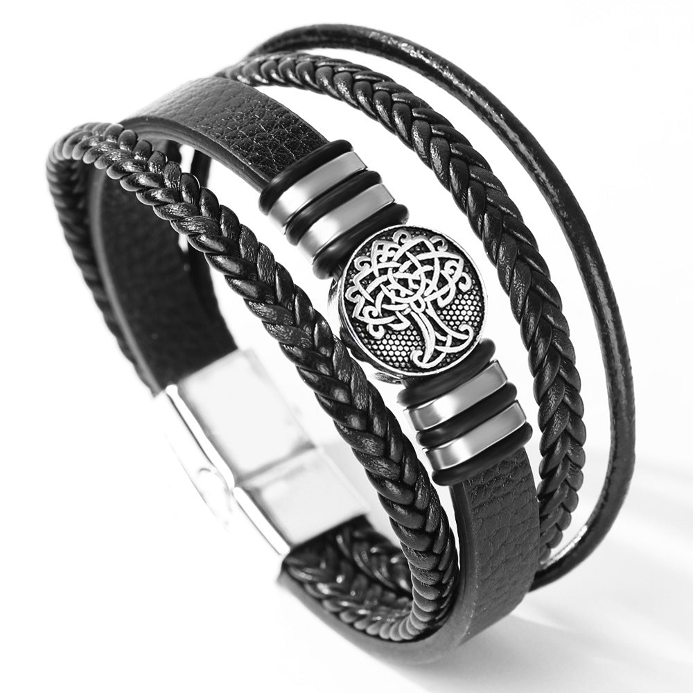 Men's Fashion Personality Woven Leather Ing Tree Bracelets