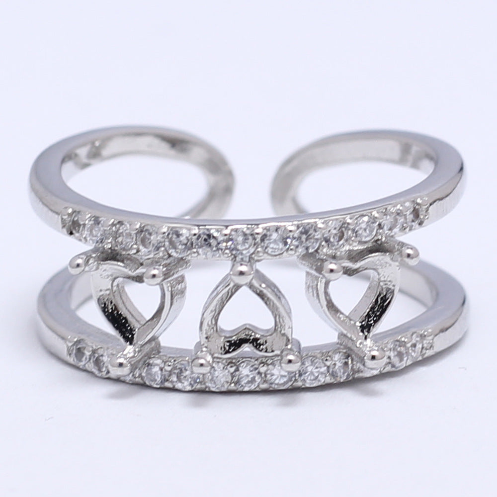 Frame Open Mouth Autumn Copper Alloy Electroplating Sier Rings