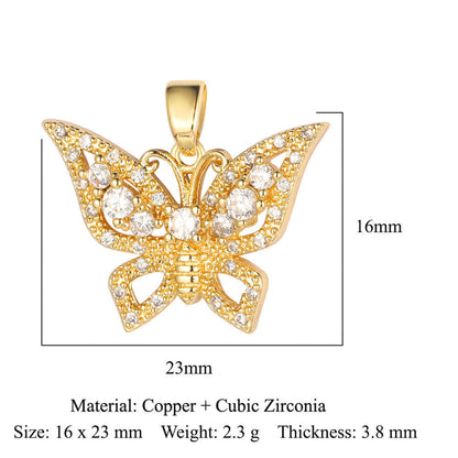 Unicorn Love Heart Color Zirconium Copper Pendants