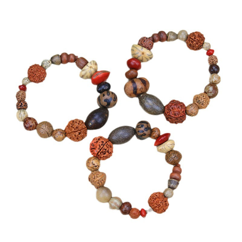 Temple Ornament Natural Eighteen Prayer Beads Bracelets