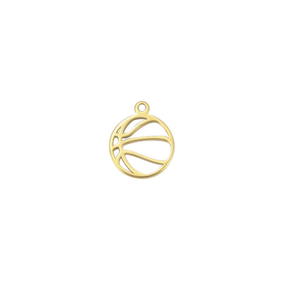 Cut Stainless Steel Smooth Volleyball Golden Pendants